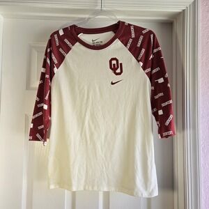 Nike Oklahoma Sooners Youth Shirt Size Large Athletic Cut Baseball‎ Tee T-shirt